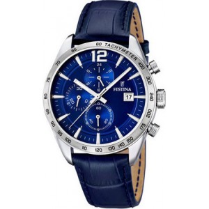 FESTINA Chronograph Blue Leather Strap F167603