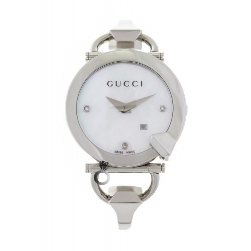 Gucci Chiodo Diamond White Dial Ladies Watch YA122504