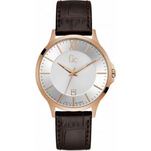 GUESS Collection Mens Brown Leather Strap Y38003G1