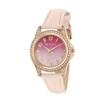 Tikkers Girls Light Pink PU Strap Ombre Glitter Dial Watch TK0176