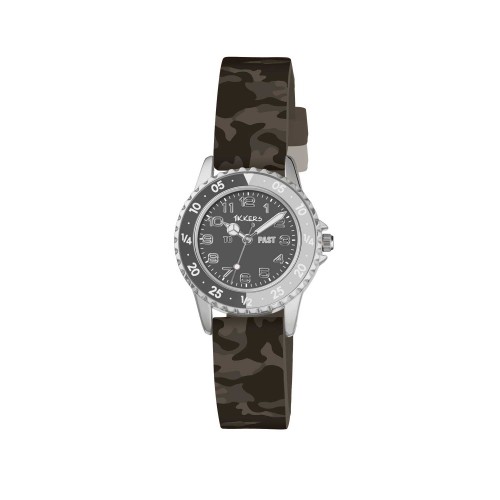 Tikkers Grey Camo Silicone Strap Grey Case Watch TK0211