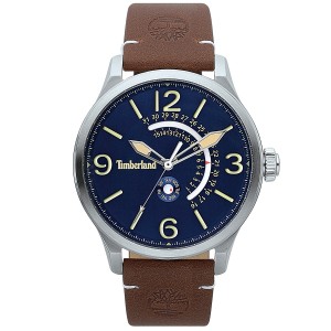 TIMBERLAND Hollage Silver case with Brown Leather Strap