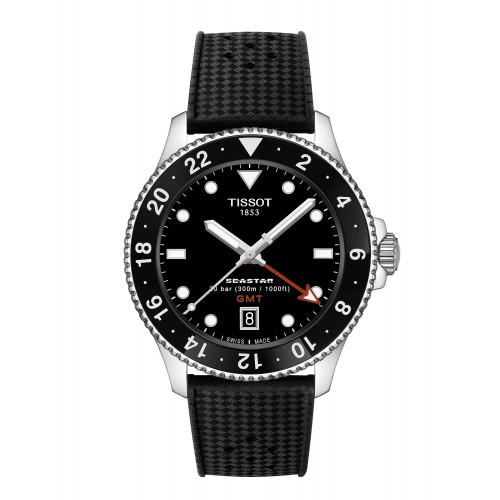 TISSOT Seastar 1000 Quartz GMT Black Rubber Strap T1208521705100