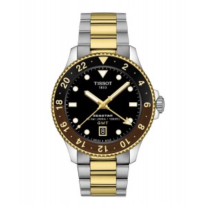 TISSOT Seastar 1000 Quartz GMT Two Tone Stainless Steel Bracelet T1208522205100