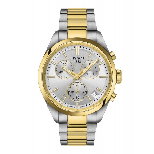 TISSOT PR100 Chronograph Two Tone Stainless Steel Bracelet T150.417.22.031.00