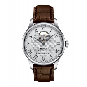 TISSOT Le Locle Powermatic 80 Open Heart Automatic Brown Leather Strap T0064071603301