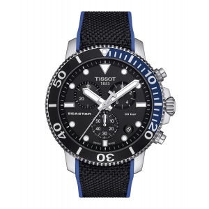 TISSOT Seastar 1000 Black Textile Strap Chronograph T1204171705103