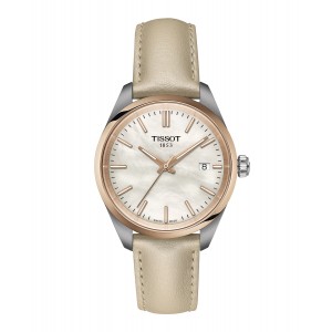 TISSOT PR 100 34MM Cream Leather Strap T1502102611100