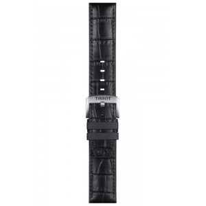 Tissot αυθεντικό μαύρο δερμάτινο λουράκι πτερύγια 22 mm T852046761