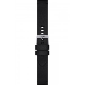 Tissot αυθεντικό μαύρο δερμάτινο λουράκι πτερύγια 20 mm T852048219