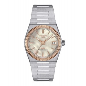 TISSOT PRX 35MM Powermatic 80 Steel &18K Gold Bezel  T9312074111100 