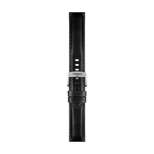 Tissot αυθεντικό μαύρο δερμάτινο λουράκι πτερύγια 20 mm T852046834