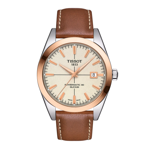 Tissot Gentleman Powermatic 80 Silicium Solid 18K Gold bezel T9274074626100