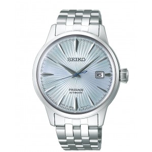 SEIKO Presage  Αυτόματο Ανοξείδωτο ατσάλι Μπρασελέ Γαλάζιο χρώμα καντράν SRPE19J1