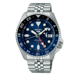 SEIKO 5 Sports GMT Automatic Silver Stainless Steel Bracelet SSK003K1 