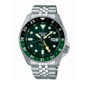 SEIKO 5 Sports GMT Automatic Silver Stainless Steel Bracelet SSK035K1 