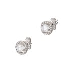 Σκουλαρίκια Λευκόχρυσα Ροζέτες  