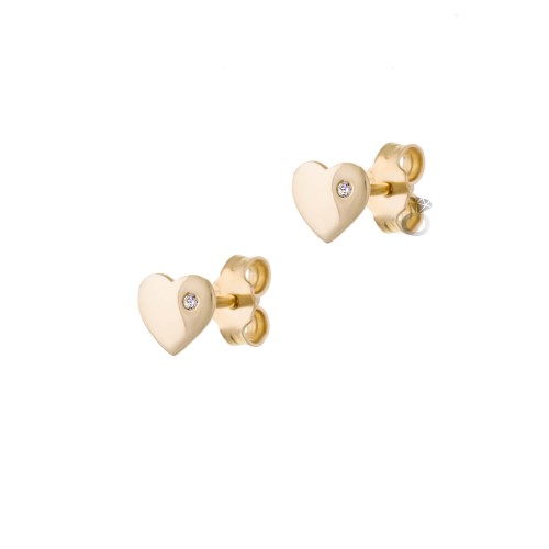Σκουλαρίκια Χρυσά Καρδιές 14κ 