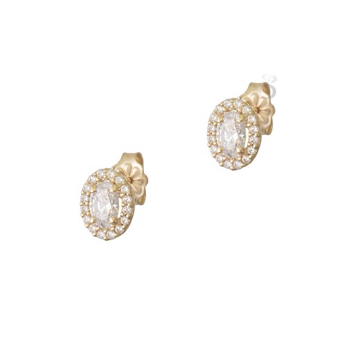 Σκουλαρίκια Χρυσά Ροζέτες  