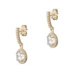 Σκουλαρίκια Χρυσά Κρεμαστά Ροζέτες  