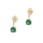 Σκουλαρίκια Με Σμαράγδια LC και διαμάντια