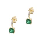 Σκουλαρίκια Με Σμαράγδια LC και διαμάντια