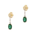 Σκουλαρίκια Με Σμαράγδια LC και διαμάντια